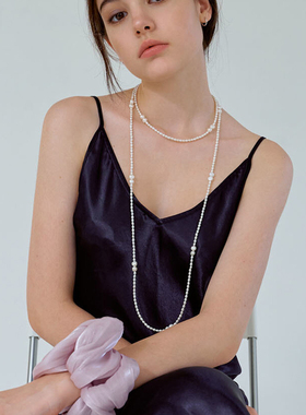 珍珠毛衣链女天然项链巴洛克