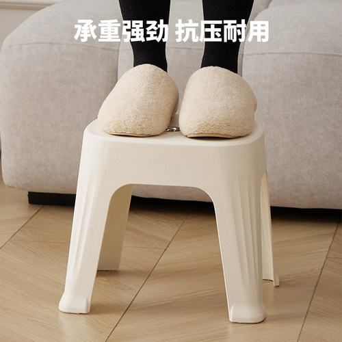 家用客厅凳子现代风长凳加大加厚塑料矮凳成人椅子宝宝板凳可叠放 - 图2
