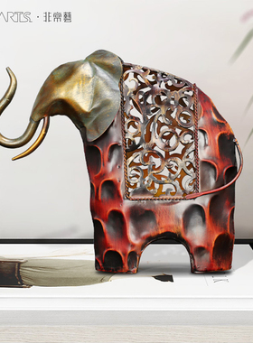 非常艺手工编织大象工艺品摆件