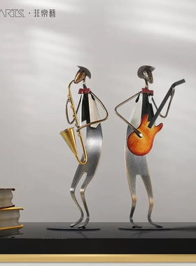 牛仔乐队摆件音乐人物复古乐器