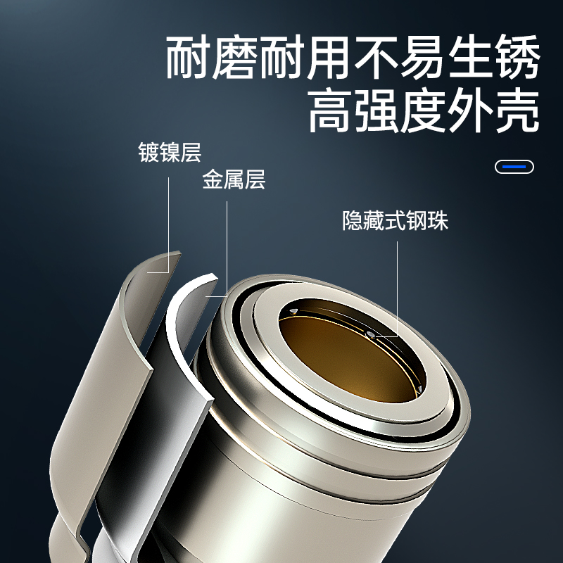 c式快速接头气管自锁接头不锈钢快装快插塑钢气动工具空压机对接 - 图1