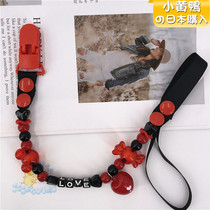 Cartoon pattern anti-drop chain solid tooth holder pacifier pacifier children canvas bead chain sub-clip toy hanging rope anti-drop belt