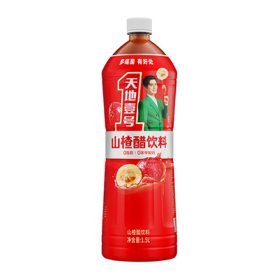 天地壹号苹果醋饮料330ml*6罐+山楂醋饮料1.5L大瓶 清爽解腻