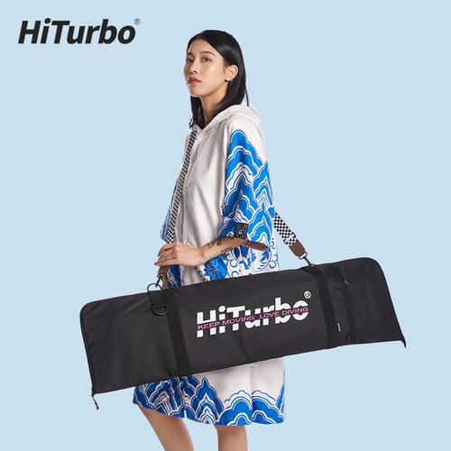 HiTurbo自由潜水纯碳纤维脚蹼包单肩收纳箱手提蛙鞋盒长脚蹼袋 - 图0