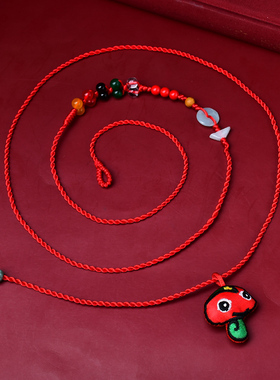 2025蛇本命年红绳腰链男女红腰带