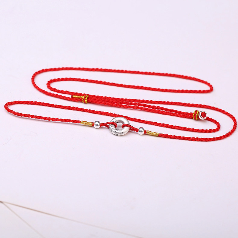 本命年红绳腰链女999纯银乾坤圈编织红腰绳男款可调节裤腰带原创,淘宝优惠券,粉丝福利购,淘宝优惠卷