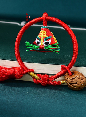 民族风虎头小粽子艾草香包手链