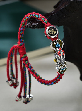 真安顺银生肖手链男女通用民族风