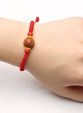 桃核生肖属虎挡灾男女款金刚结