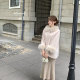 Sweet Narcissus Snow Country Saeko Cape Coat Wool Woolen Coat Fur Collar and Fur Sleeve Cape Coat