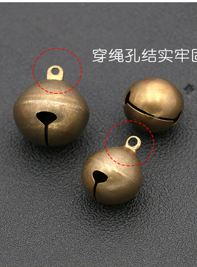 复古铜玲铛古铜色手工小铃铛配件diy饰品节日装饰宠物可穿绳响铃