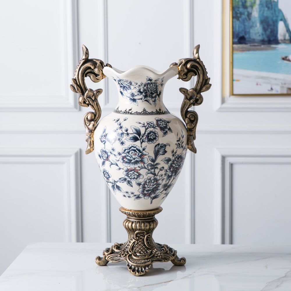 欧式陶瓷水培高端大花瓶落地美式复古插花装饰客厅法式高级感摆件