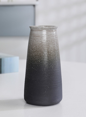 陶瓷花瓶北欧复古拉丝简约创意家居客厅插花干花餐桌瓷器装饰