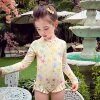 Girls summer star print sun protection swimsuit
