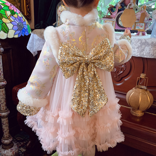 National style improved brocade cheongsam skirt