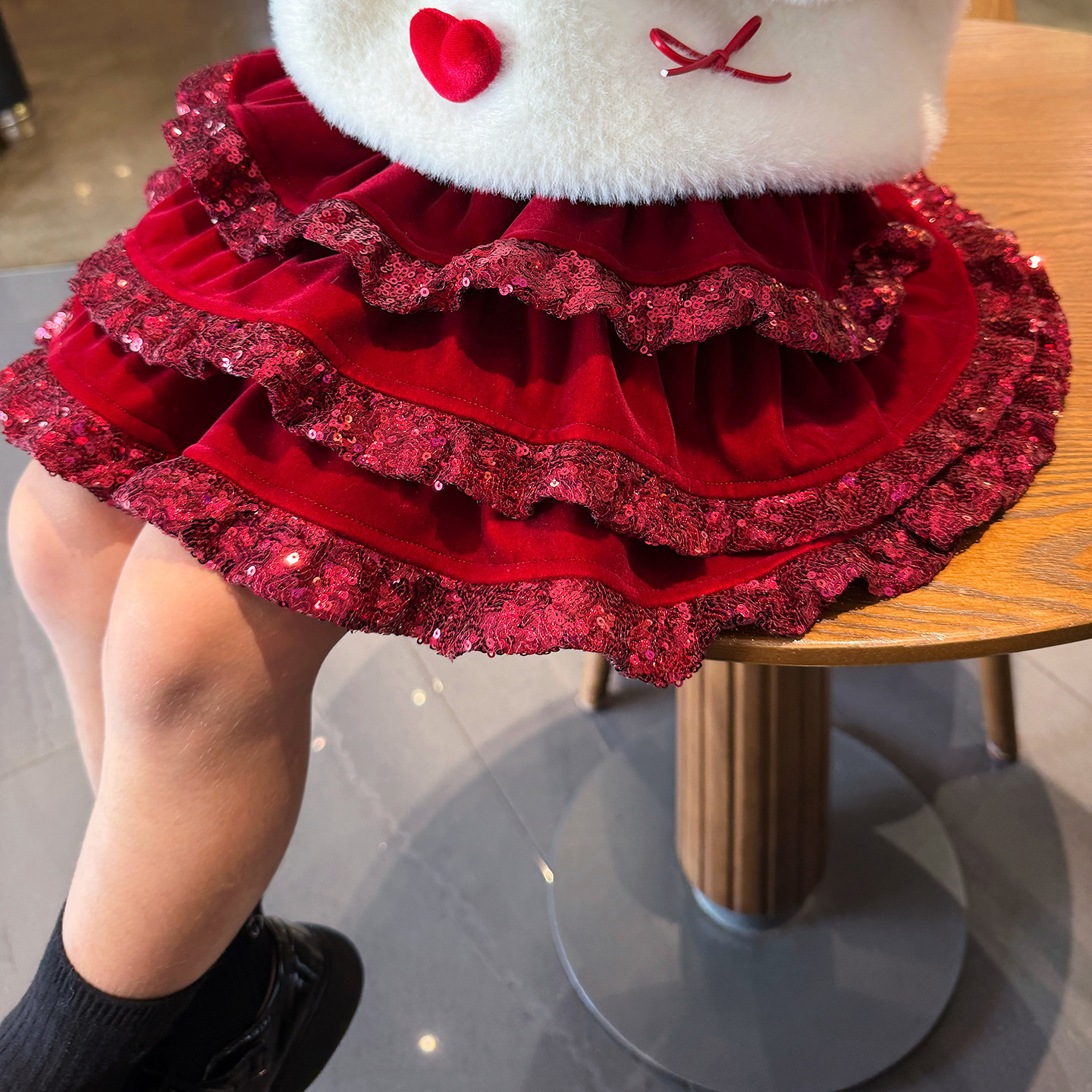 米米哈罗半身裙冬装2025新款儿童法式丝绒高腰短裙女孩蓬蓬蛋糕裙,淘宝优惠券,粉丝福利购,淘宝优惠卷