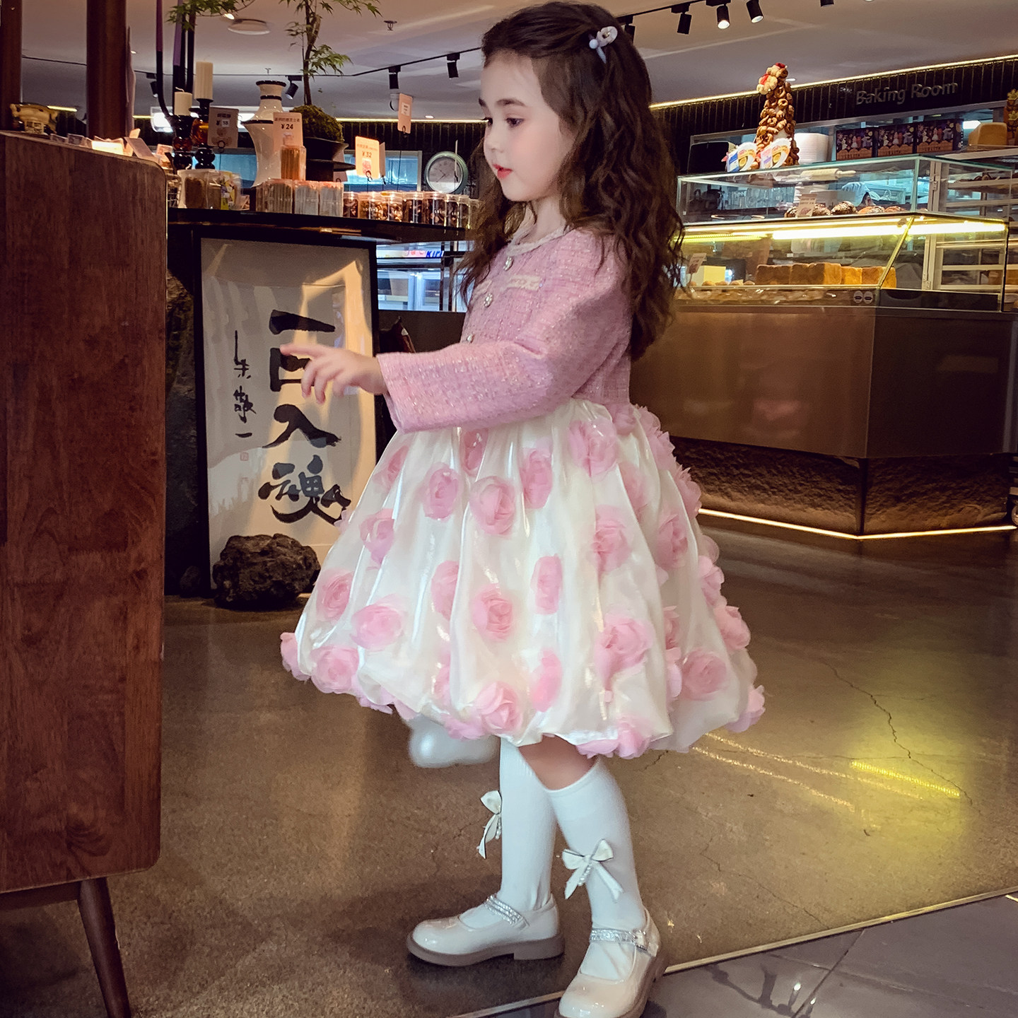 米米哈罗女童公主裙秋冬2025新款儿童小香风连衣裙轻奢女孩礼服裙,淘宝优惠券,粉丝福利购,淘宝优惠卷