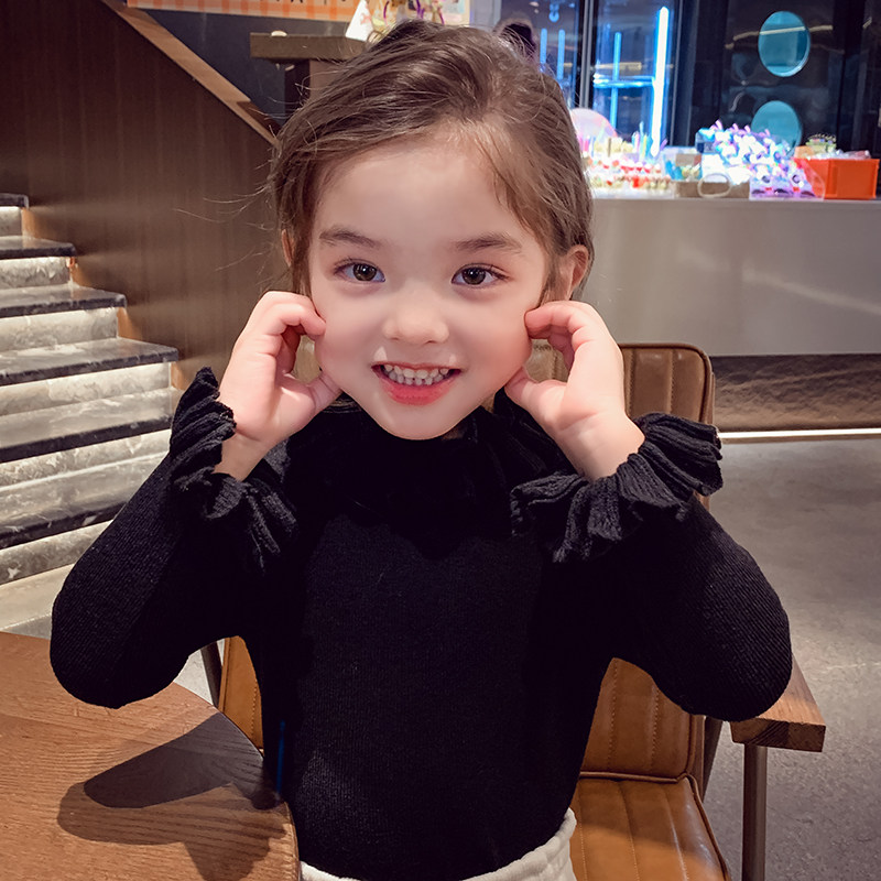 女童毛衣打底衫秋冬2025新款洋气儿童羊毛衫女孩花边领内搭针织衫,淘宝优惠券,粉丝福利购,淘宝优惠卷