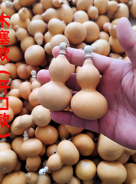 天然小葫芦手把件带龙头木塞