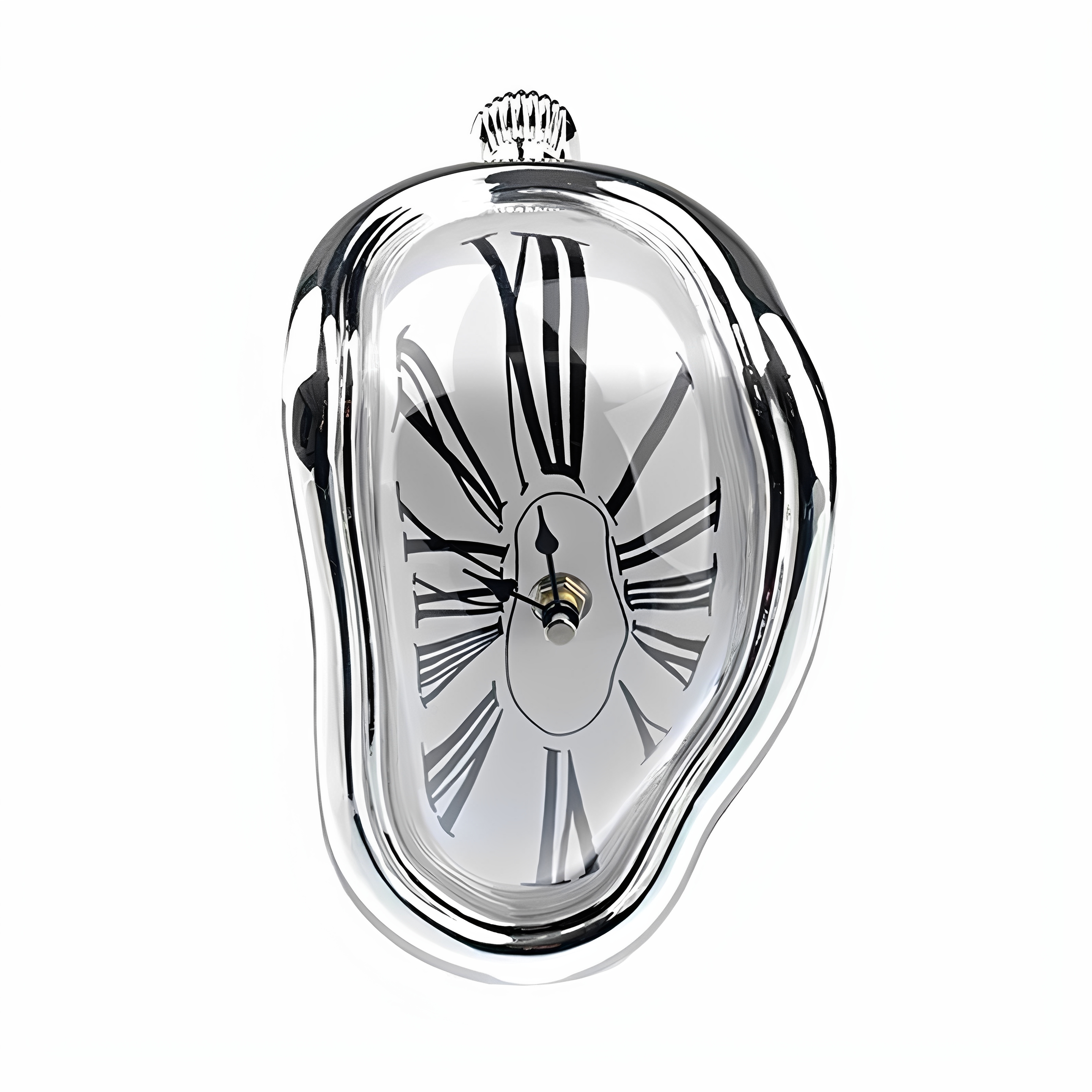 创意融化扭曲钟表桌面静音挂钟装饰道具复古电子时钟家用客厅时钟 - 图2