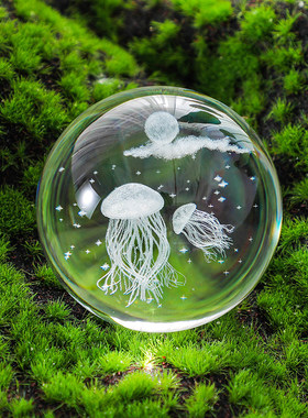 创意海洋系列海豚水母水晶球