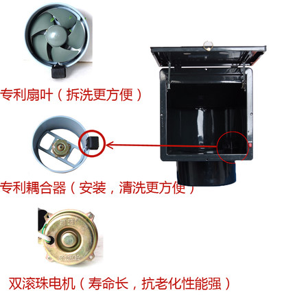 狮强厨房油烟排气扇家用强力换气扇10寸窗式静音吸抽通风机S603A-图1