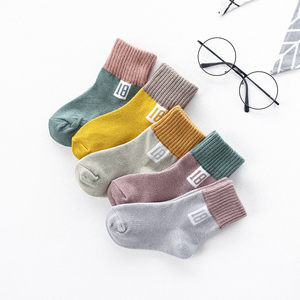 秋冬款儿童纯棉中筒袜子