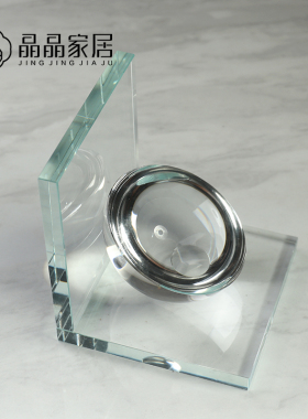 轻奢风水晶透明高档玄关柜小摆件