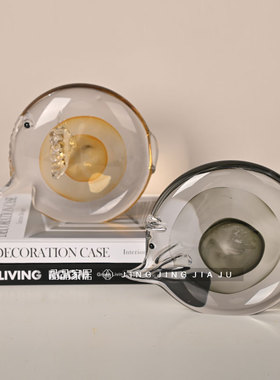 渐变透明水晶桌面装饰玻璃小摆件样板间室内书柜台面软装饰工艺品