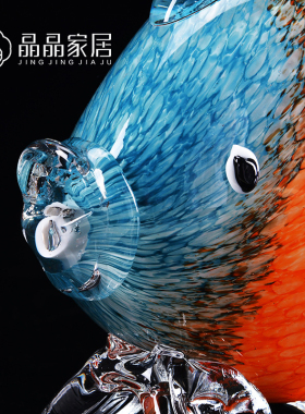 晶晶玻璃深海鱼工艺样板房软装
