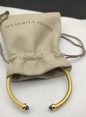 David Yurman大卫雅曼扭绳开口手镯DY复古欧美轻奢宝石玛瑙彩宝4M