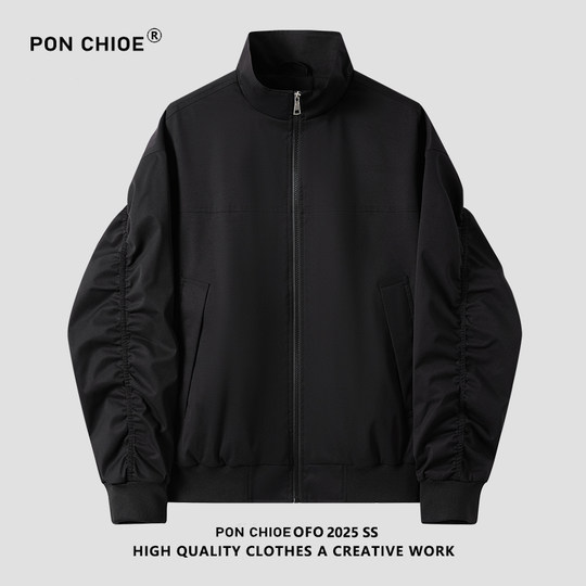 Ponchioe American bomber jacket men and women autumn cleanfit short baseball uniform Barn style