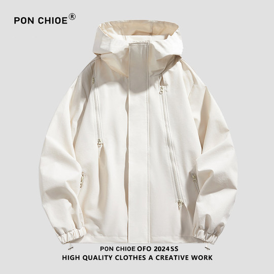 Ponchioe spring and autumn multi-pocket jackets for men and women trendy outdoor workwear casual jackets for men and women