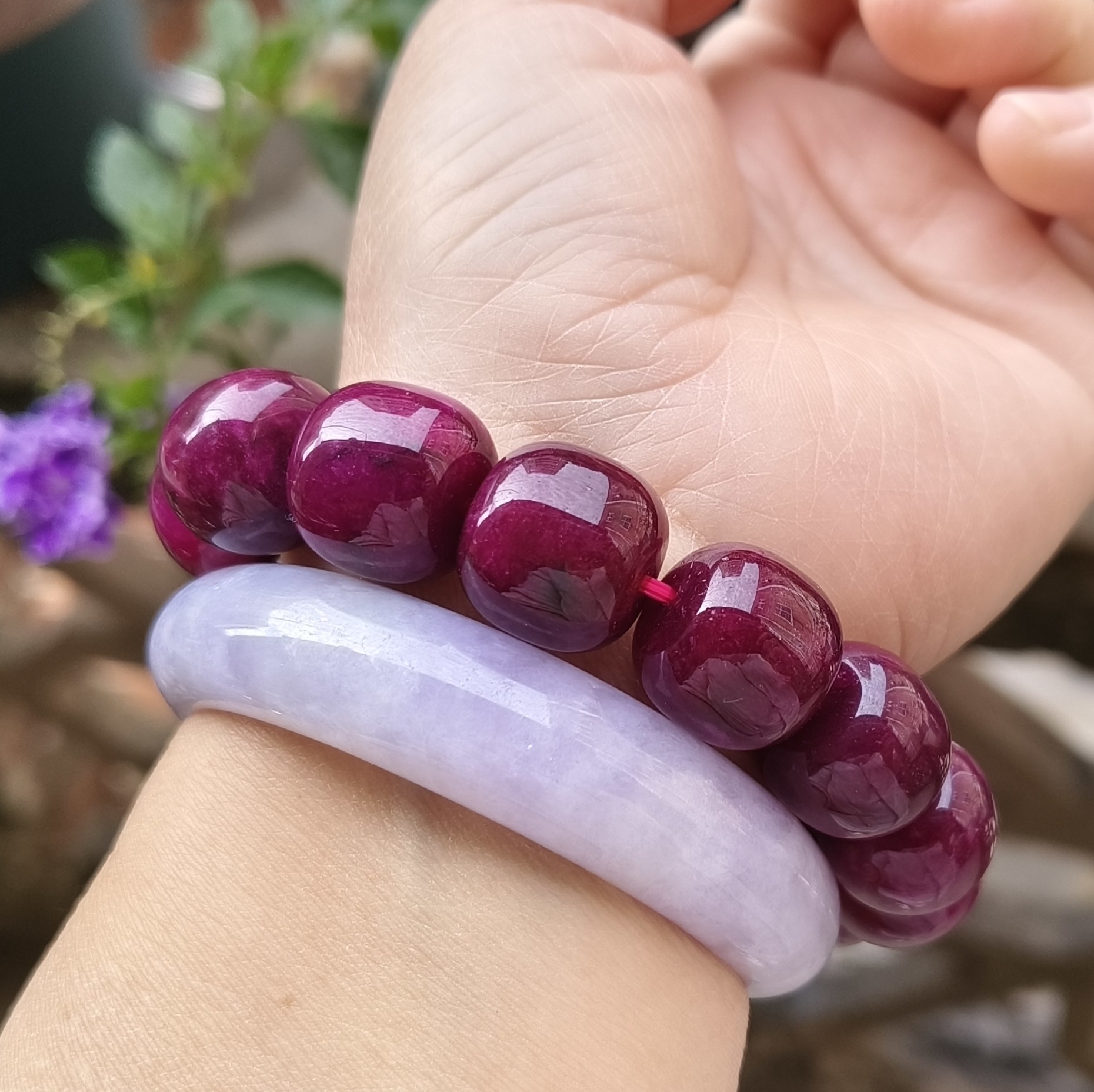 天然老矿 老油料 无加色无烧  红宝石 鸽血红红宝石 藏式桶珠手串,淘宝优惠券,粉丝福利购,淘宝优惠卷