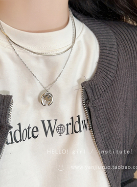 时尚高级小众秋冬气质双层项链