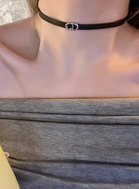 真皮呀~轻奢字母项链小众设计