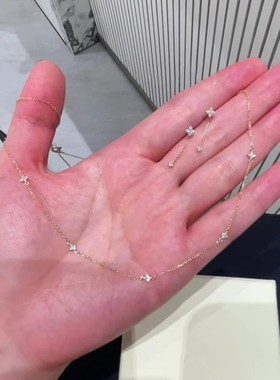 S925银四芒星项链女款高级感