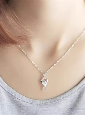 PT950铂金项链 18K白金项链 珠宝首饰 钻石吊坠白金项链女款包邮