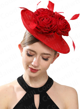 简约时尚舞会小礼帽演出走秀羽毛发饰发箍发夹两用fascinator hat