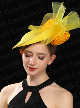 新款舞蹈演出头饰舞台表演配饰演出走秀花朵礼帽fascinator hat