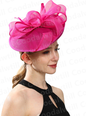 欧美宴会小礼帽优雅名媛礼服帽子女士演出羽毛头饰fascinator hat