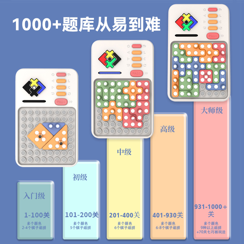 儿童智能超级积木电子拼图电子版华容道逻辑思维训练益智游戏玩具 - 图1