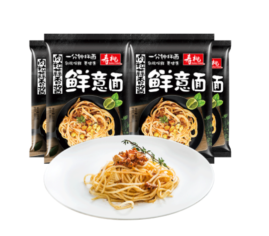 寿桃牌免煮快煮家用意大利面肉酱意粉方便速食冲泡即食黑椒意面 - 图0