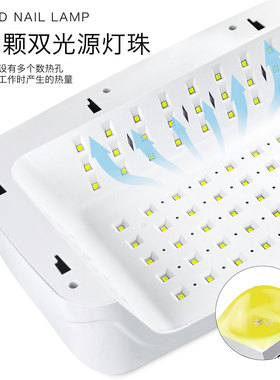 新款美甲灯专业手工穿戴甲光疗灯96颗双光源大功率大空间美甲烤灯