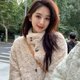 2023 New Winter Korean Bats Thick Mao Mao coat Long Loose Rabbit Hair Daule Pyrema Cao Jie Female Lamb