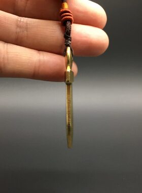 实心黄铜小铜剑挂件 全铜袖珍迷你光面太极铜剑随身钥匙扣