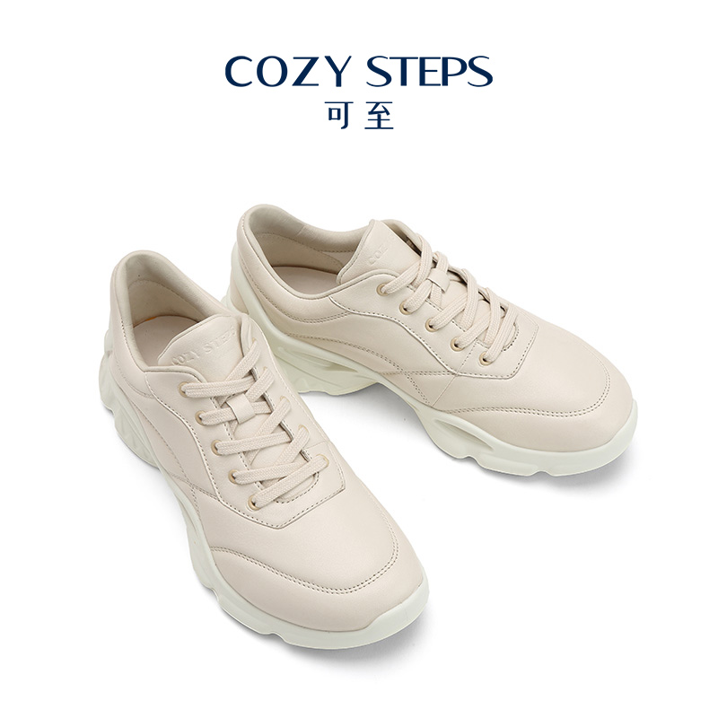 COZY STEPS可至运动休闲鞋厚底 舒适撞色运动鞋系带圆头休闲鞋女 - 图0