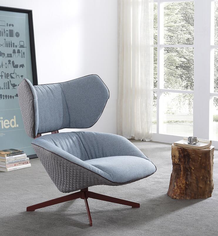 北欧创意个性单人布艺沙发椅设计师简约现代休闲椅高靠背电脑椅子
