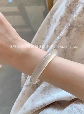 细条荔枝冻香槟金手镯白玉髓少女