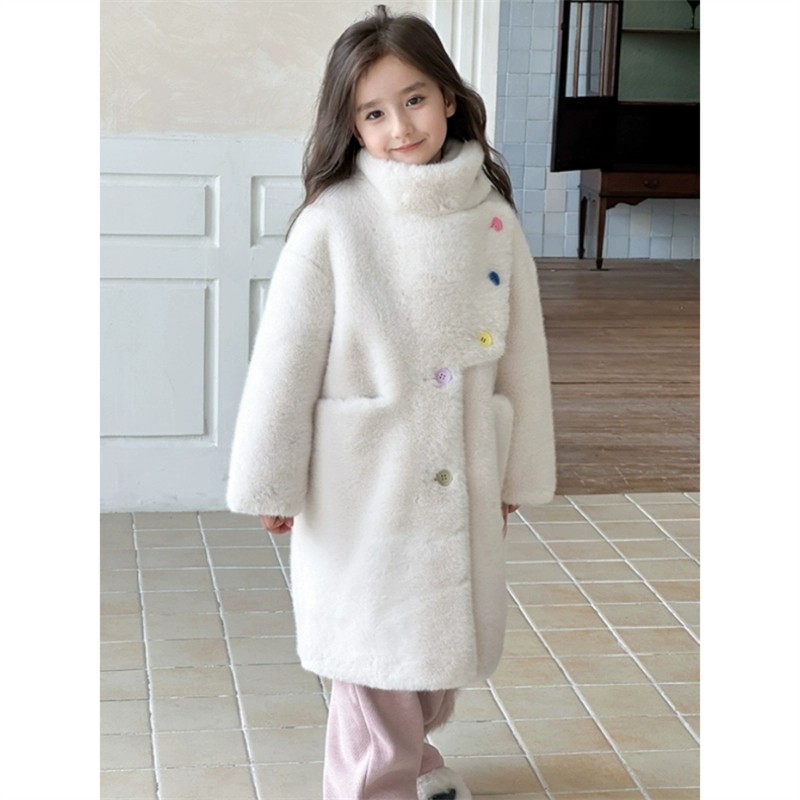 儿童皮草外套毛毛衣中长款秋冬新款小女孩保暖水貂绒皮毛一体外套,淘宝优惠券,粉丝福利购,淘宝优惠卷